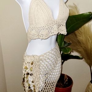 Fishnet Beach sarong adorned with seashell coins